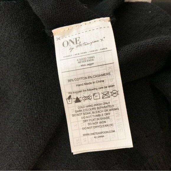 Revolve One Teaspoon Turtleneck Sweater Cashmere Funnel Black Size XXS - Picture 7 of 12